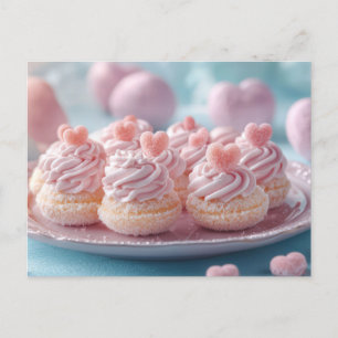 Süße Macarones mit Herzen Valentinstag Postcard