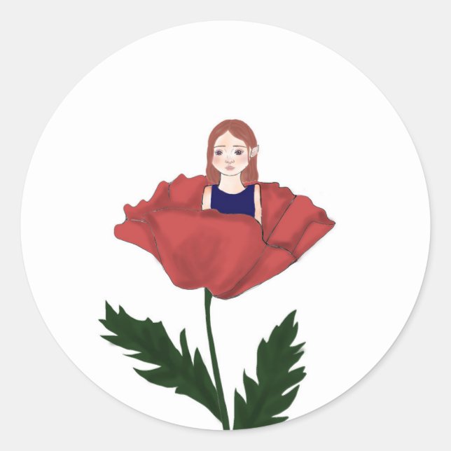 Süßer Sticker - Blume - Mädchen - Basteln  (Front)