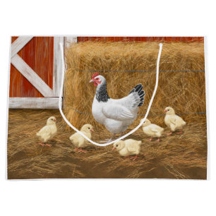 Sussex Chicken Mama Hen and Chicks Large Gift Bag