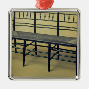 Sussex rush-seated chair (wood and rush) metal tree decoration