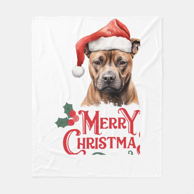 Sussex Spaniel Christmas Fleece Blanket (Front)