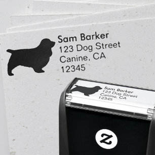 Sussex Spaniel Dog Breed Silhouette Return Address Self-inking Stamp
