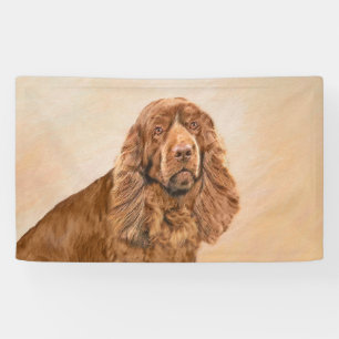 Sussex Spaniel Painting - Cute Original Dog Art Banner