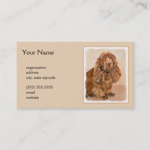 Sussex Spaniel Painting - Cute Original Dog Art Business Card