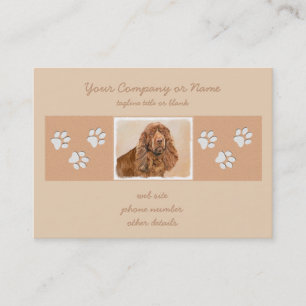 Sussex Spaniel Painting - Cute Original Dog Art Business Card