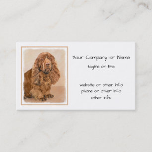 Sussex Spaniel Painting - Cute Original Dog Art Business Card