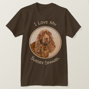 Sussex Spaniel Painting - Cute Original Dog Art T-Shirt