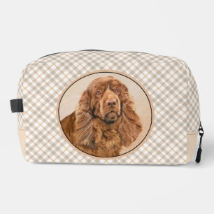 Sussex Spaniel Painting Cute Original Pet Dog Art Dopp Kit