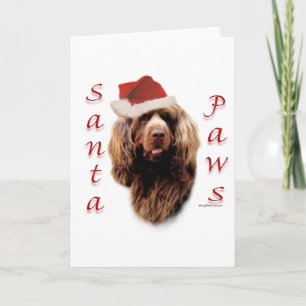 Sussex Spaniel Santa Paws Holiday Card