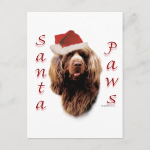 Sussex Spaniel Santa Paws Holiday Postcard