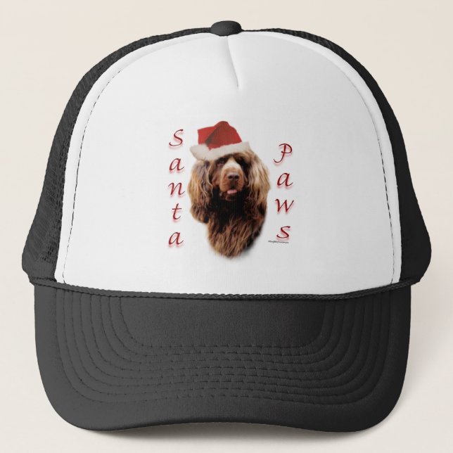 Sussex Spaniel Santa Paws Trucker Hat (Front)