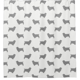 Sussex Spaniel Silhouettes Pattern Shower Curtain