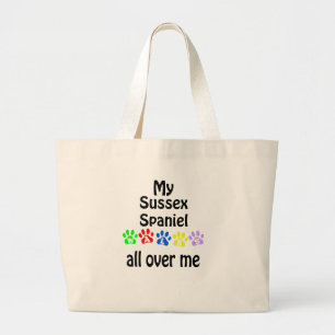 Sussex Spaniel Walks Design Large Tote Bag