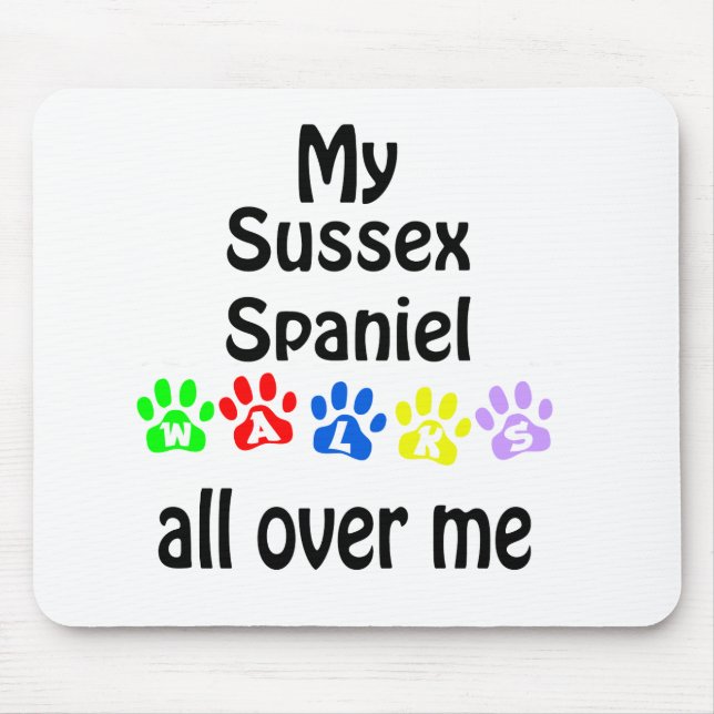 Sussex Spaniel Walks Design Mouse Pad (Front)