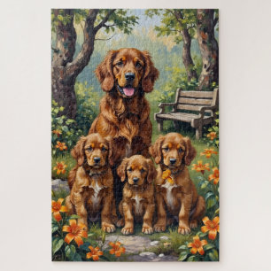 Sussex Spaniel Woodland Lily Art Jigsaw Puzzle