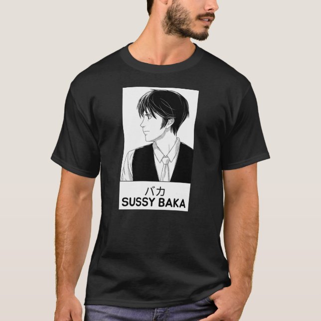 Sussy Baka Funny Meme Anime Style  T-Shirt (Front)