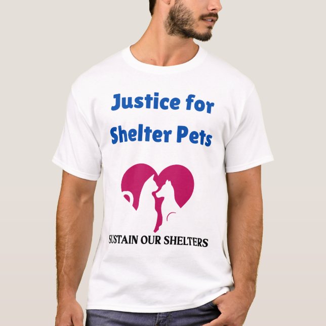 Sustain Our Shelters Justice for Shelter Pets red T-Shirt (Front)