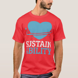Sustainability Big Nice Blue Heart With Stars T-Shirt