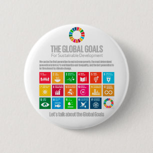 Sustainability Goals SDGs 2030 Motivational Gifts 6 Cm Round Badge