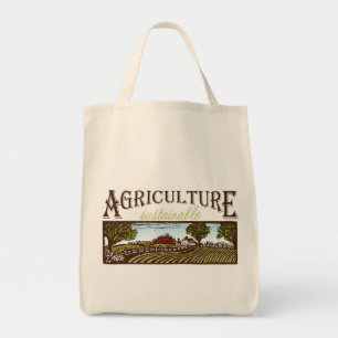 Sustainable Agriculture farm scene tote Bag