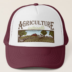 Sustainable Agriculture farm scene Trucker Hat