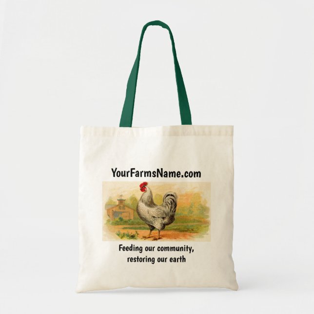 Sustainable Farm Promo, Your Image & Farm Name Tote Bag (Front)