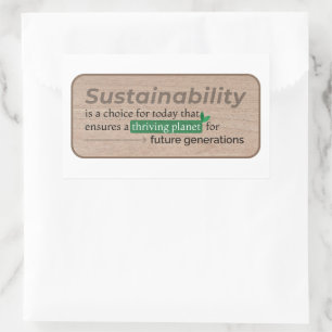 Sustainable Living Inspirational Quote Typography Rectangular Sticker
