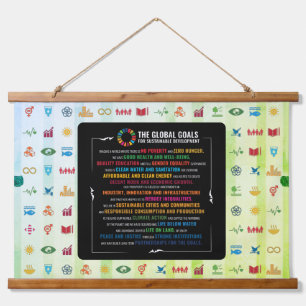 Sustainable SDG Decor for Home, Office & Classroom Hanging Tapestry