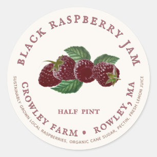 Sustainably Grown Local Black Raspberry Jam Classic Round Sticker