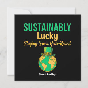 Sustainably Lucky Earth Eco-Friendly Green Living Invitation