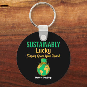Sustainably Lucky Earth Eco-Friendly Green Living Key Ring