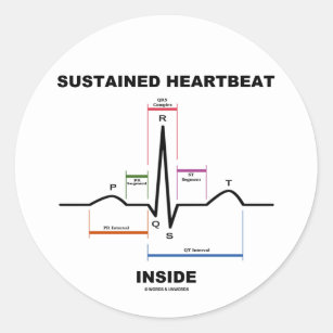 Sustained Heartbeat Inside (Electrocardiogram) Classic Round Sticker