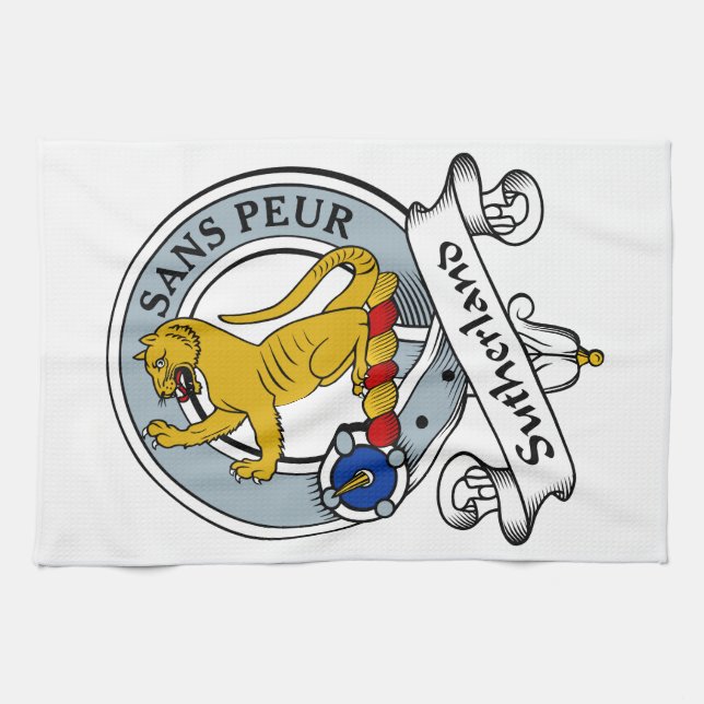 Sutherland Clan Badge Tea Towel (Horizontal)