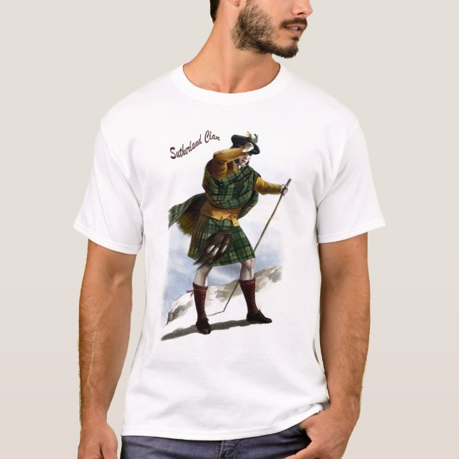 Sutherland Clan Tartan - Sutherland family T-Shirt (Front)