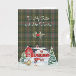 Sutherland Clan Tartan Tartan Sister  Holiday Card