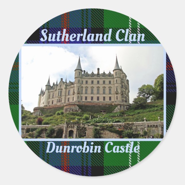 Sutherland Clan's Scottish Castle Classic Sticker (Front)