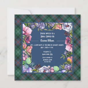 Sutherland Old Ancient and Watercolor Flowers Invitation