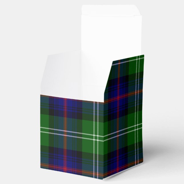 Sutherland tartan blue green plaid favour box (Opened)