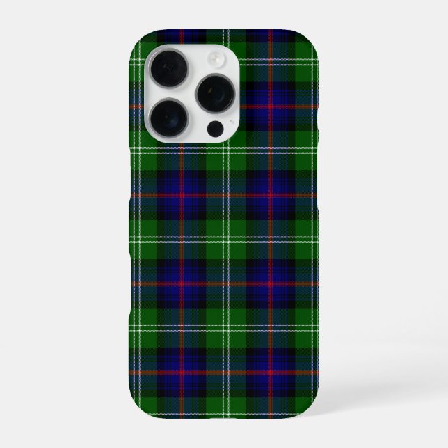 Sutherland tartan blue green plaid iPhone case (Back)