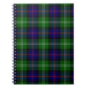 Sutherland tartan blue green plaid spiral notebook