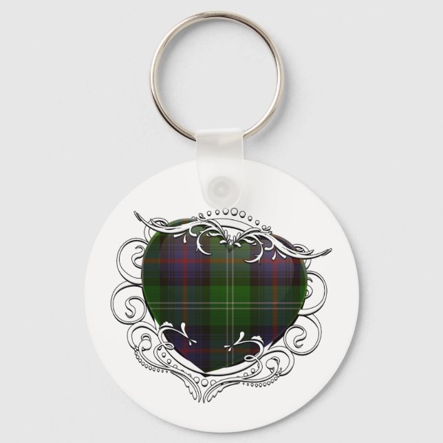 Sutherland Tartan Heart Key Ring (Front)