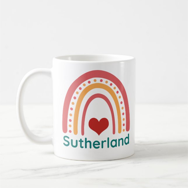 Sutherland Vintage Boho Rainbow Coffee Mug (Left)