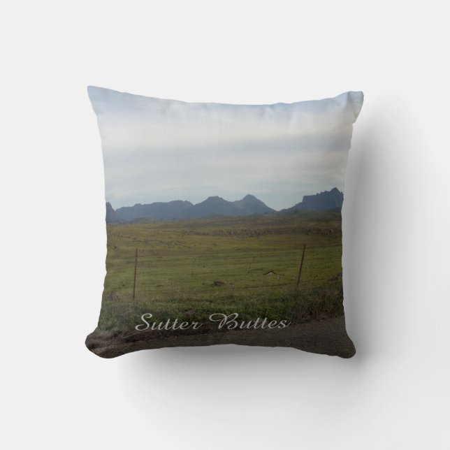 Sutter Buttes Mountain Range throw pillow  (Front)