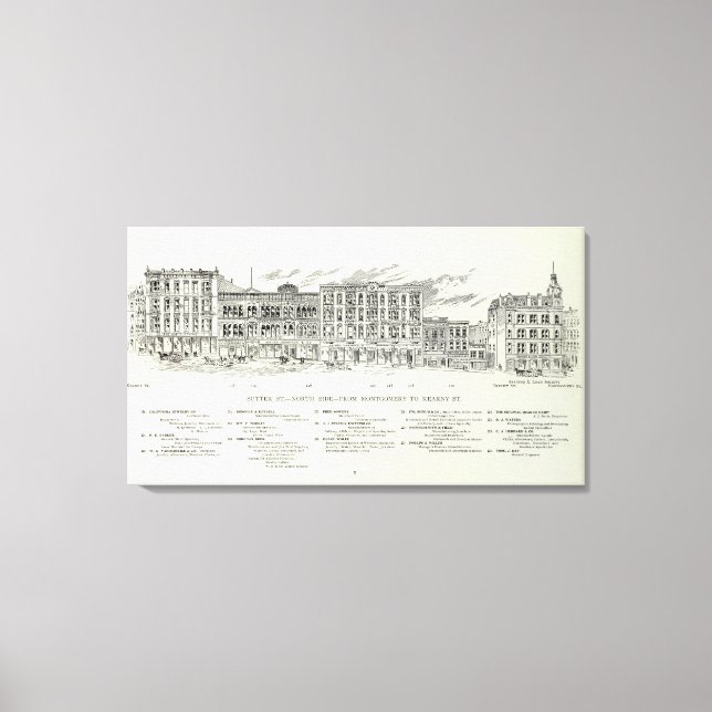 Sutter North side Montgomery and Kearny Canvas Print (Front)