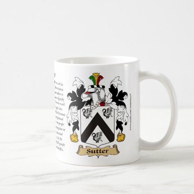 Sutter, the Origin, the Meaning and the Crest Coffee Mug (Right)