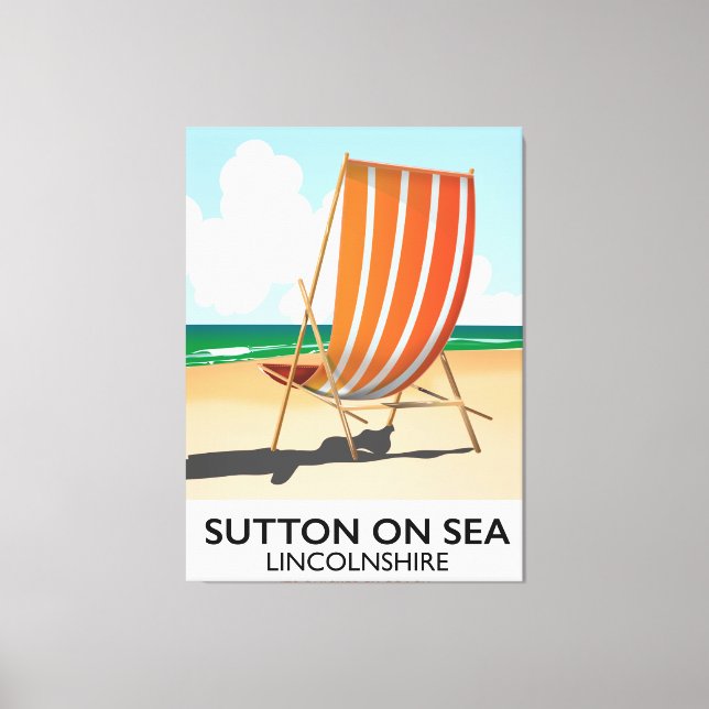 Sutton on Sea seaside travel poster. Canvas Print (Front)
