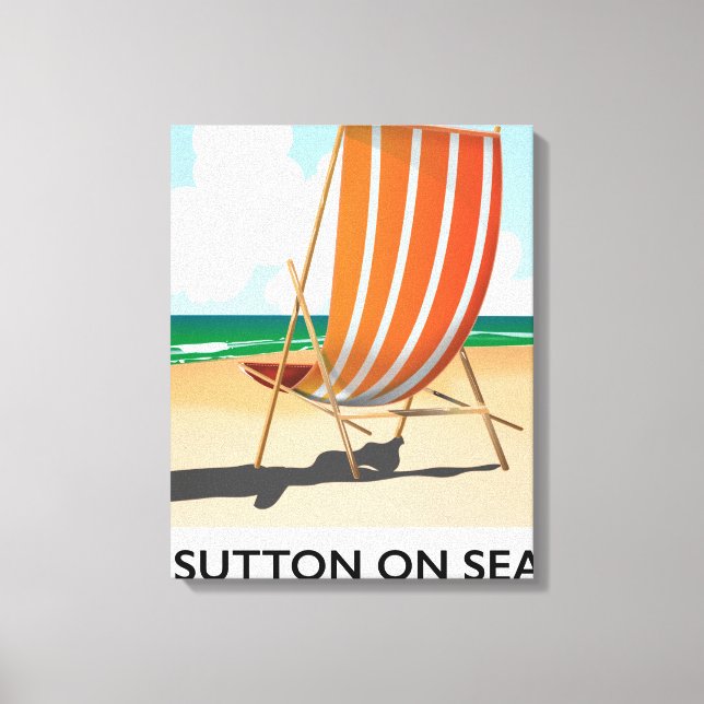 Sutton on Sea seaside travel poster. Canvas Print (Front)
