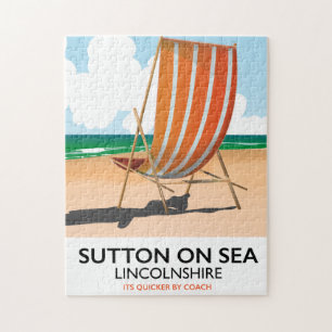 Sutton on Sea seaside travel poster. Jigsaw Puzzle