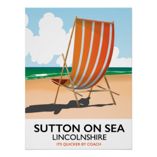 Sutton on Sea seaside travel poster. Poster