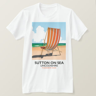 Sutton on Sea seaside travel poster. T-Shirt